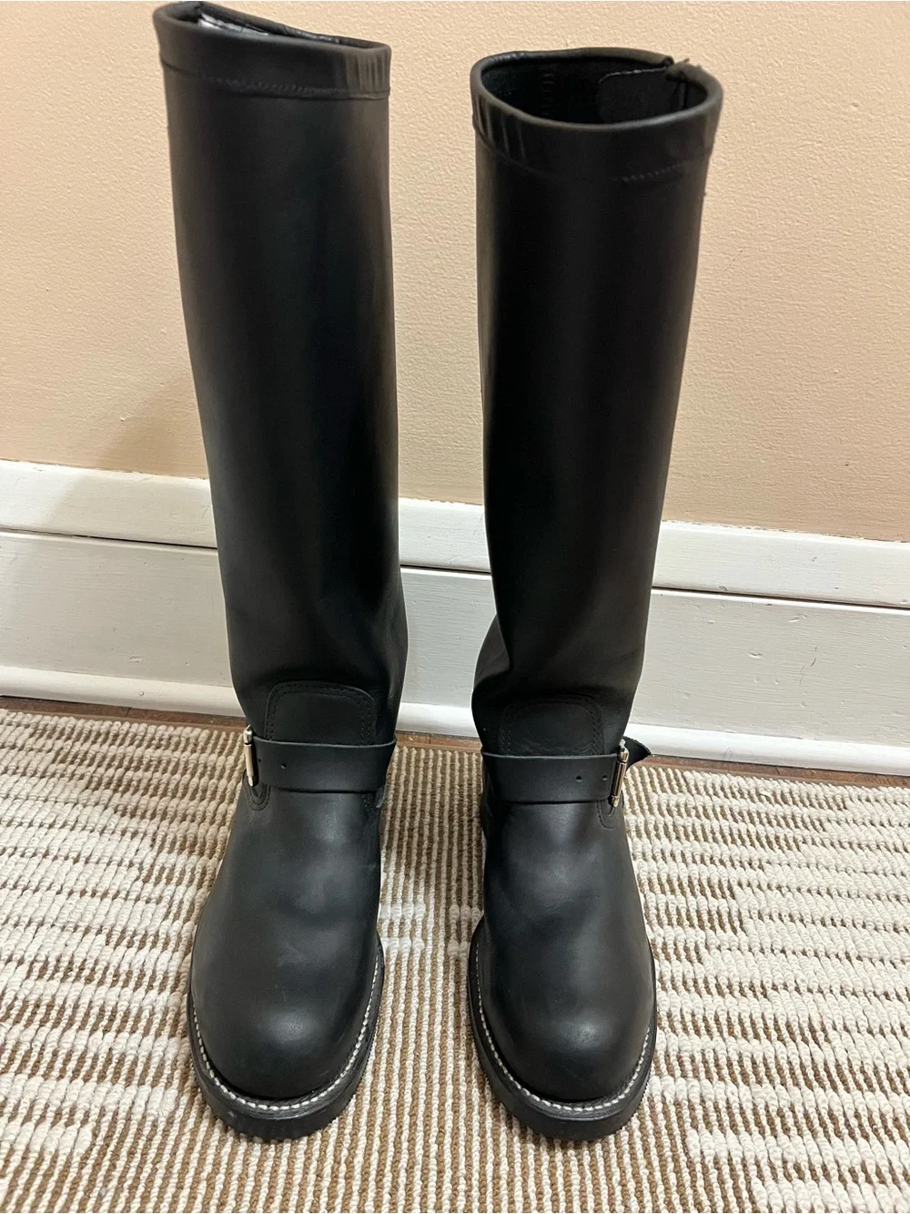 Chippewa Black Leather Baden Trooper Boots Steel Toe